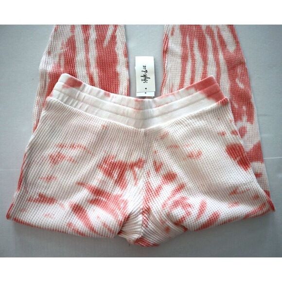 Style & Co 100135811MS Women's Sz XS Pink Tie Dye Waffle-Knit Jogger Pants - Picture 3 of 10